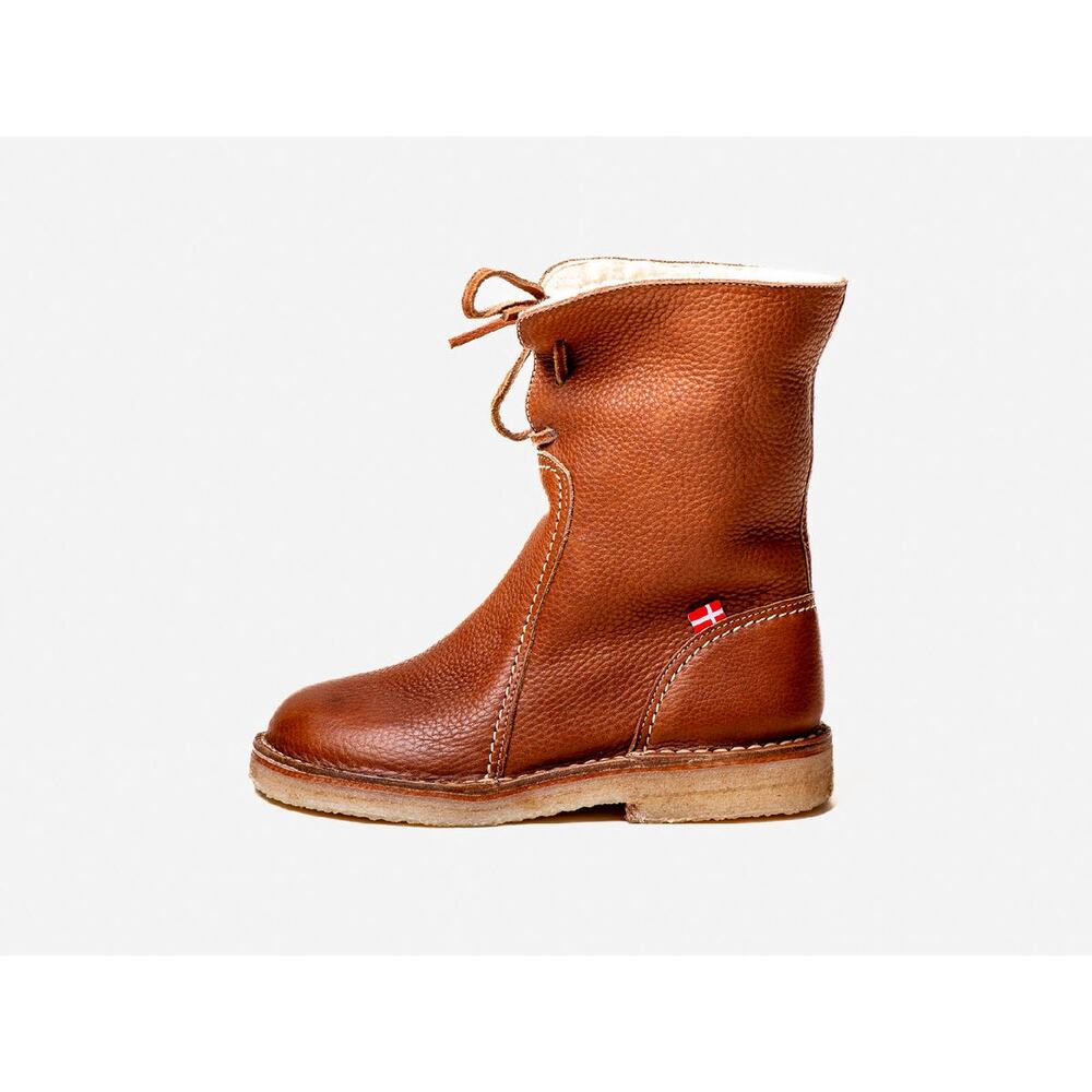 Duckfeet Arhus Boots Nut Brown Leather Shearling Lined Women’s US 7.5 EU 38